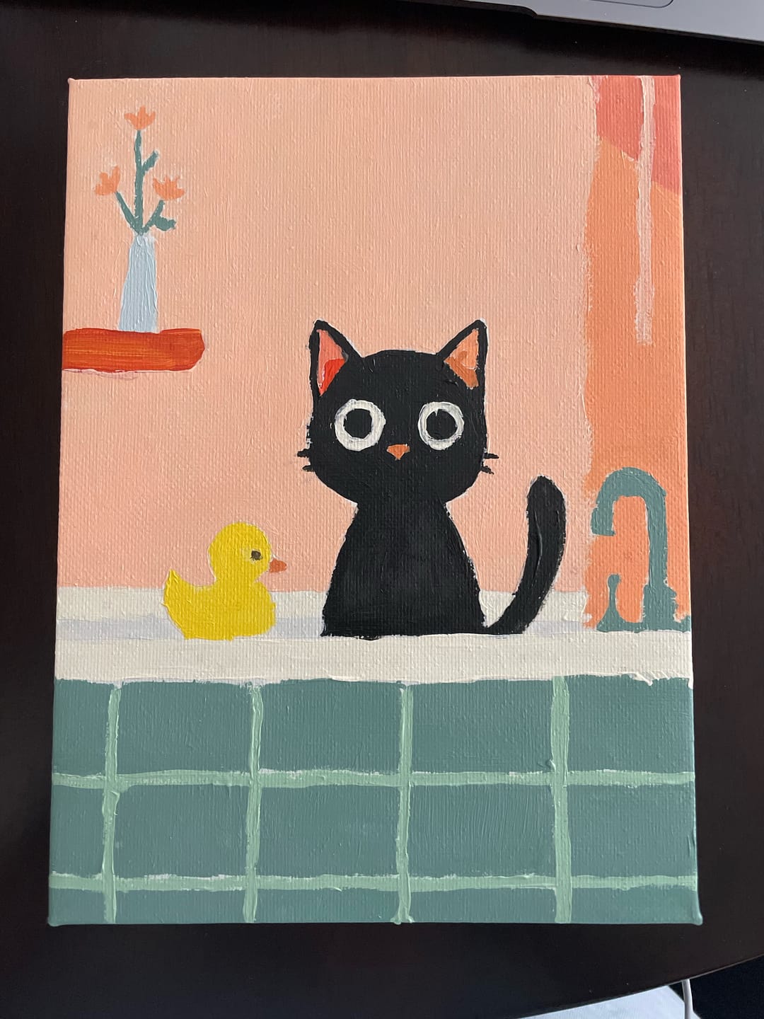 Customer photo review of 6 Mini Paintings - The Black Cat Set