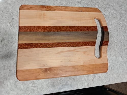 Customer photo review of 16x12" Wave Serving Board Acrylic Router Template