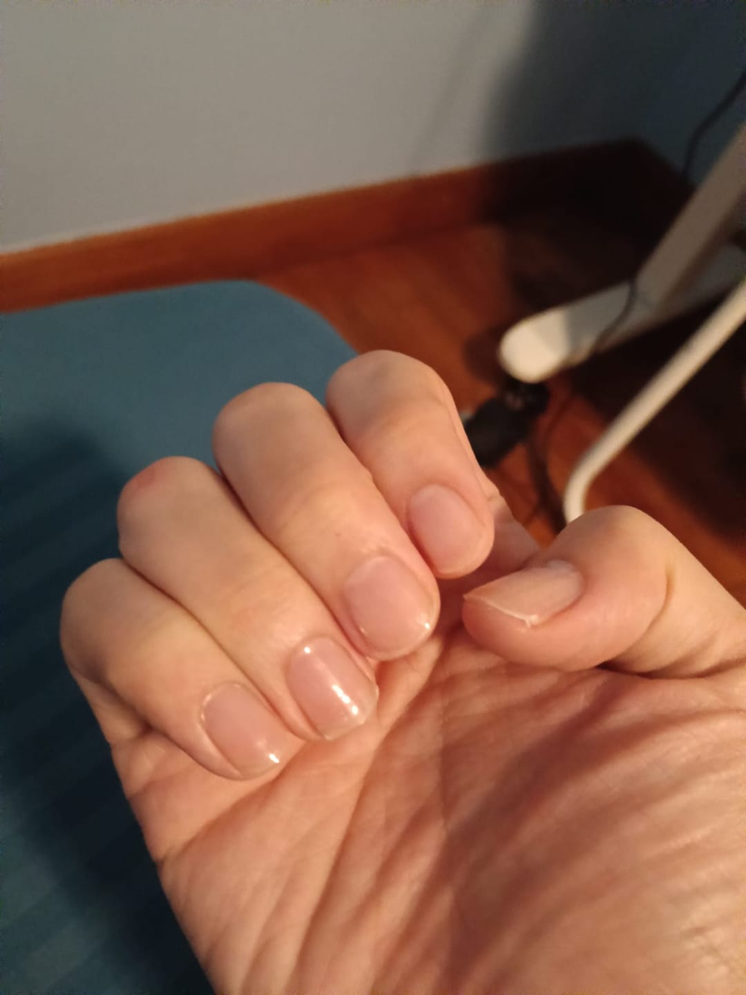 Customer photo review of Crystal Clear DIY Semicured Gel Nail Sticker Kit (STOP NAIL BITING & GROW BRITTLE NAILS)