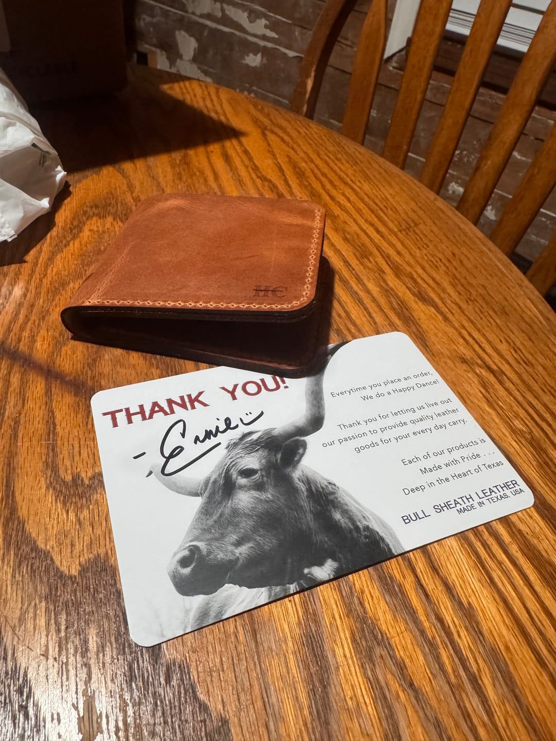 Customer photo review of Big Bend Bifold Wallet