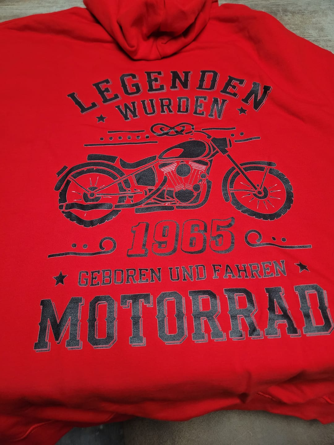 Customer photo review of Legenden fahren Motorrad - Personalisierbarer Hoodie