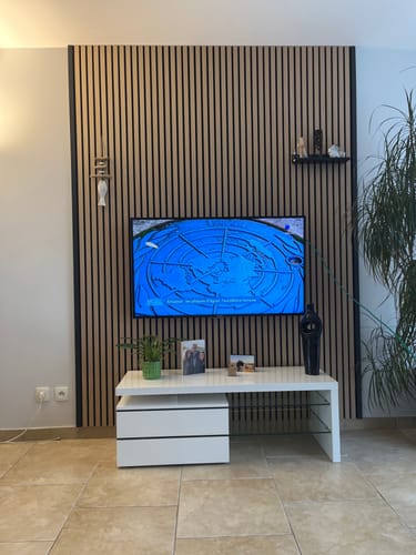 Customer photo review of Pièce de finition | Chêne Noir | Panneau acoustique en bois