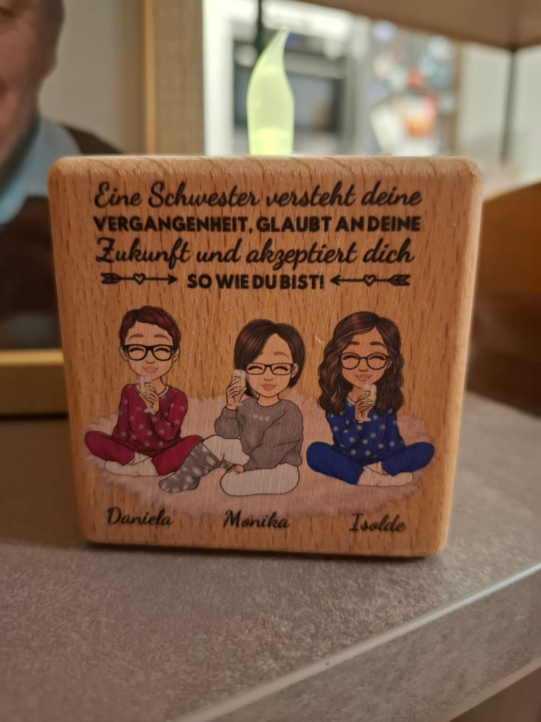 Customer photo review of Herzensmenschen - Personalisierter Kerzenwürfel