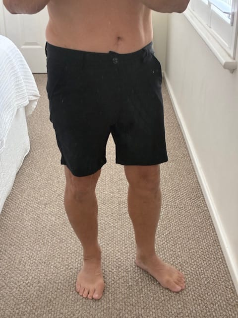 Customer photo review of Ultra-Stretch 7" Chino Shorts - Windsor Tan