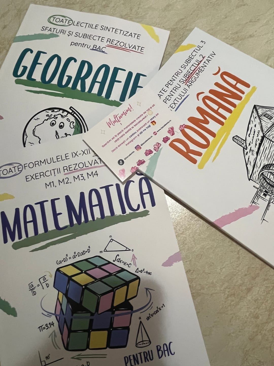 Customer photo review of Pachet Bacalaureat (Română + Matematică + Geografie) Bacademia