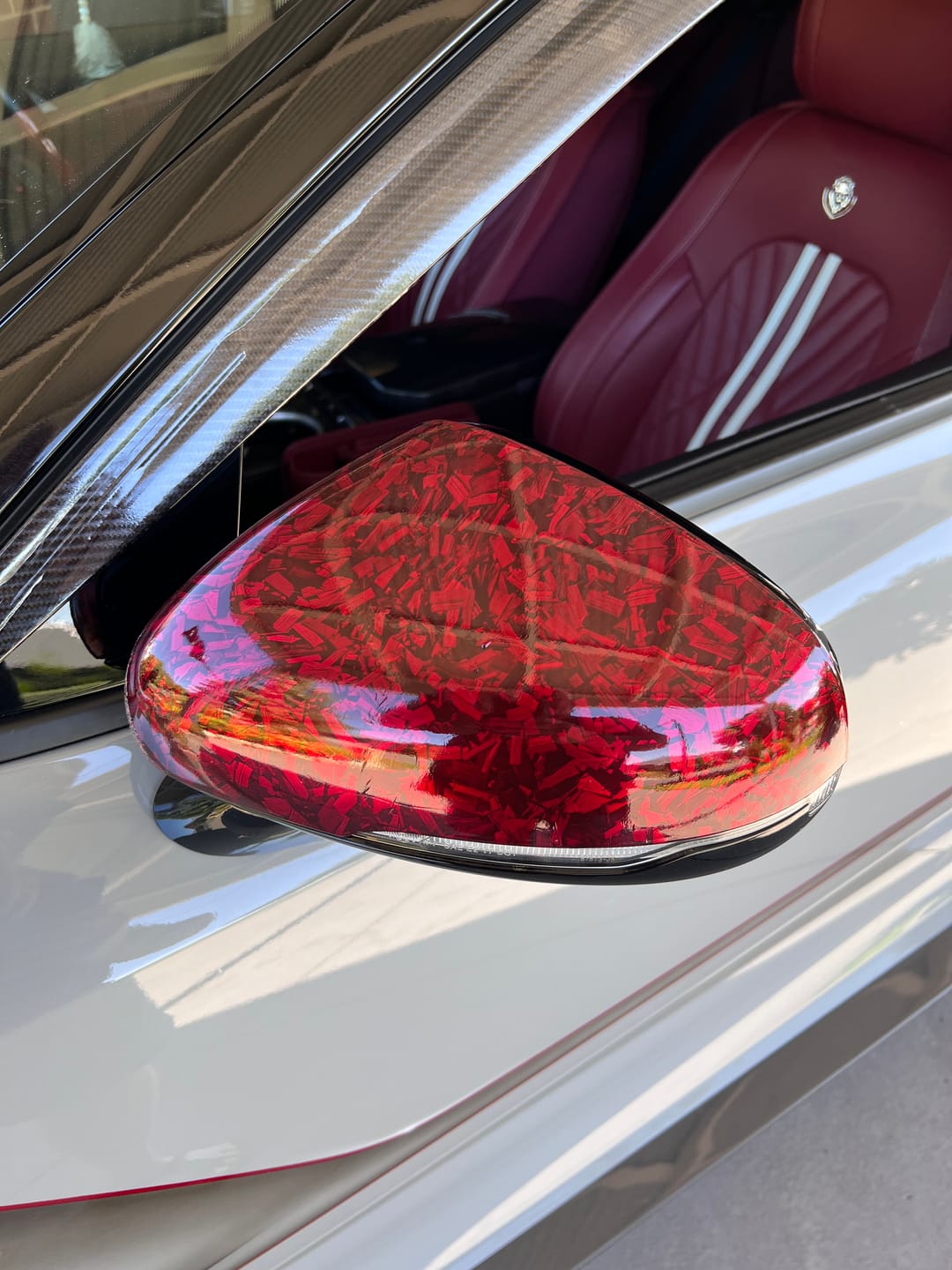 Customer photo review of Red Forged Carbon Fiber Vinyl Wrap