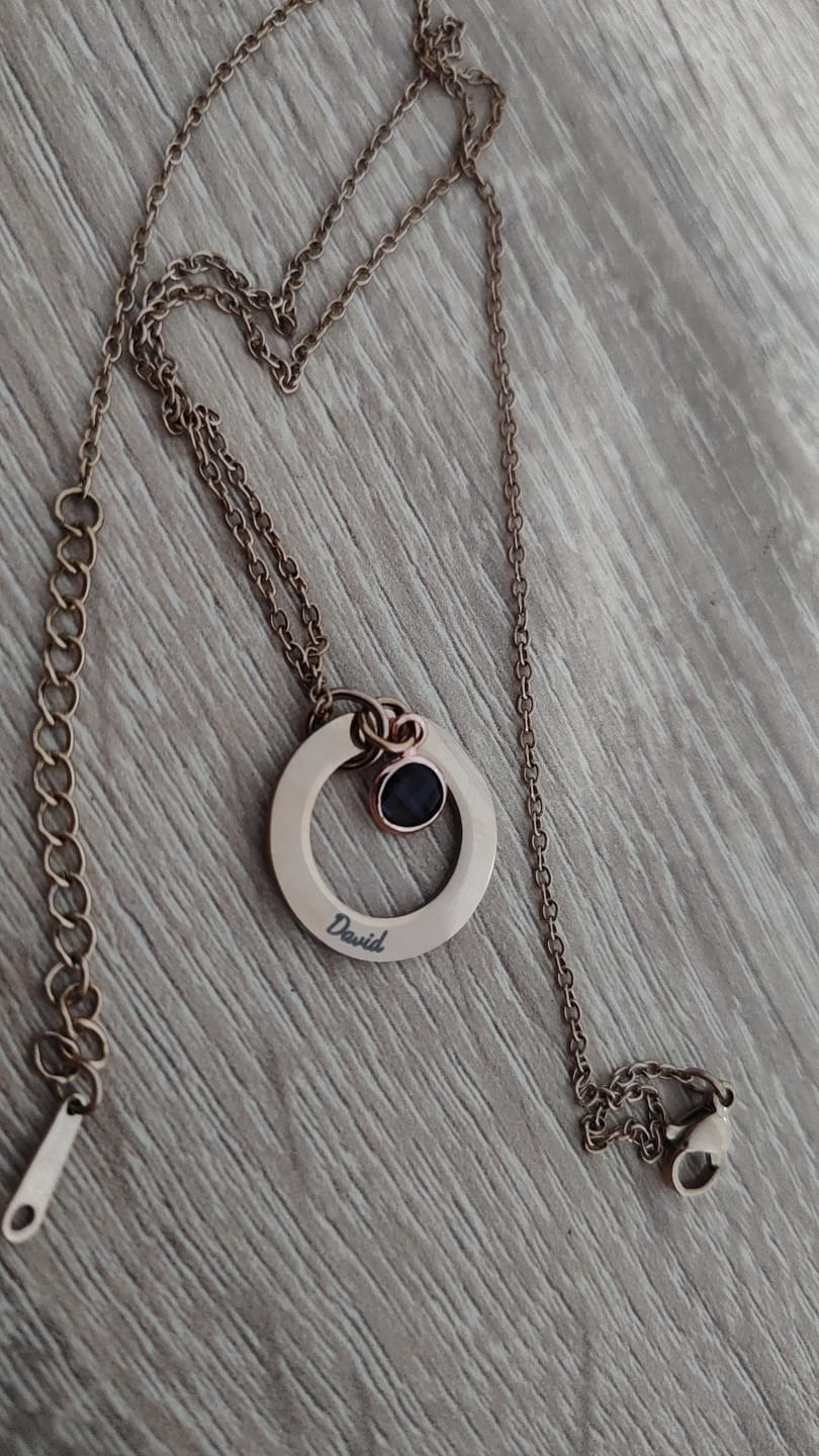 Customer photo review of Necklace: Circle Birthstone