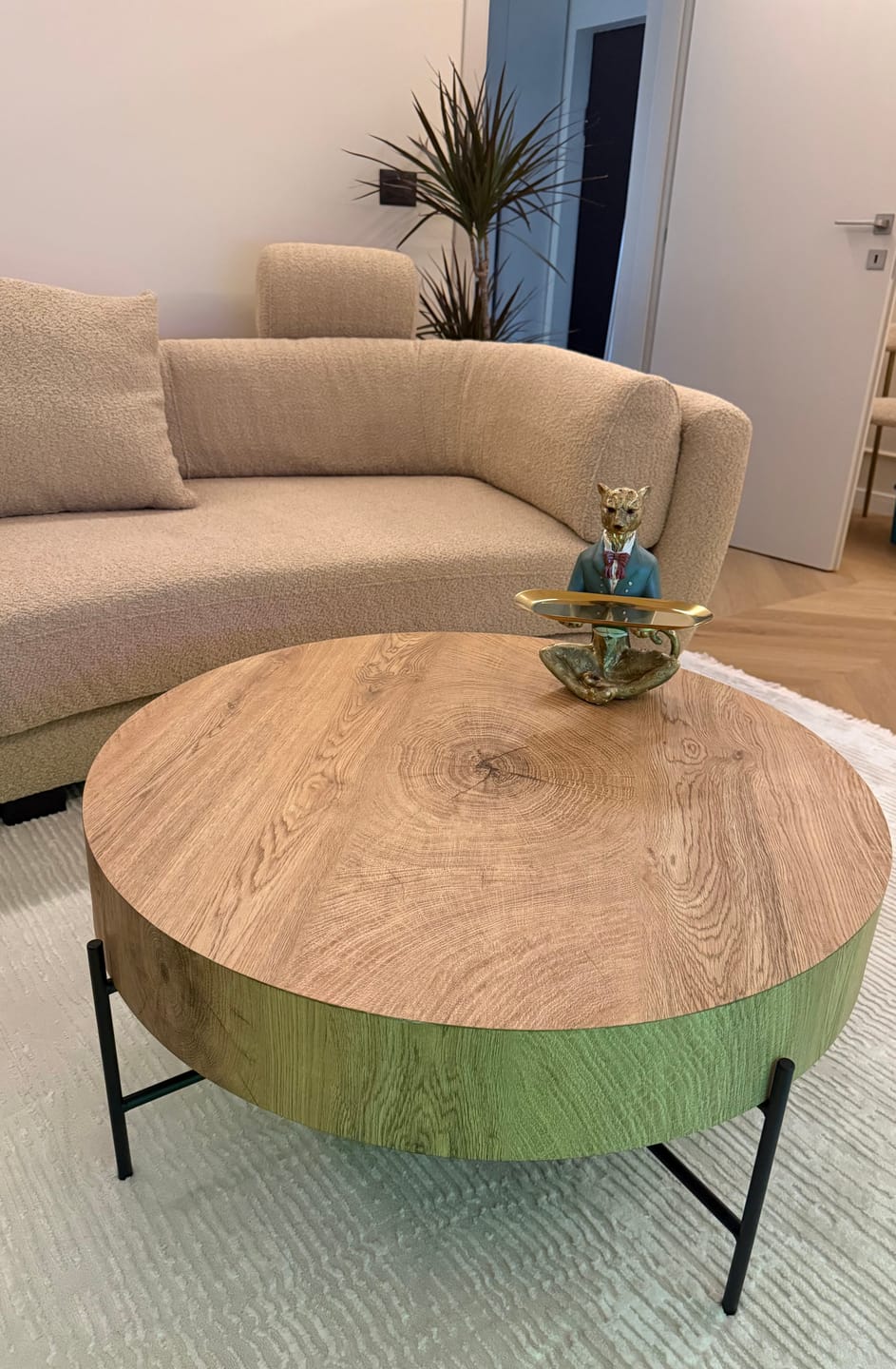 Customer photo review of Masuta cafea BROOKLYN, stejar natural/negru, 80x80x37 cm