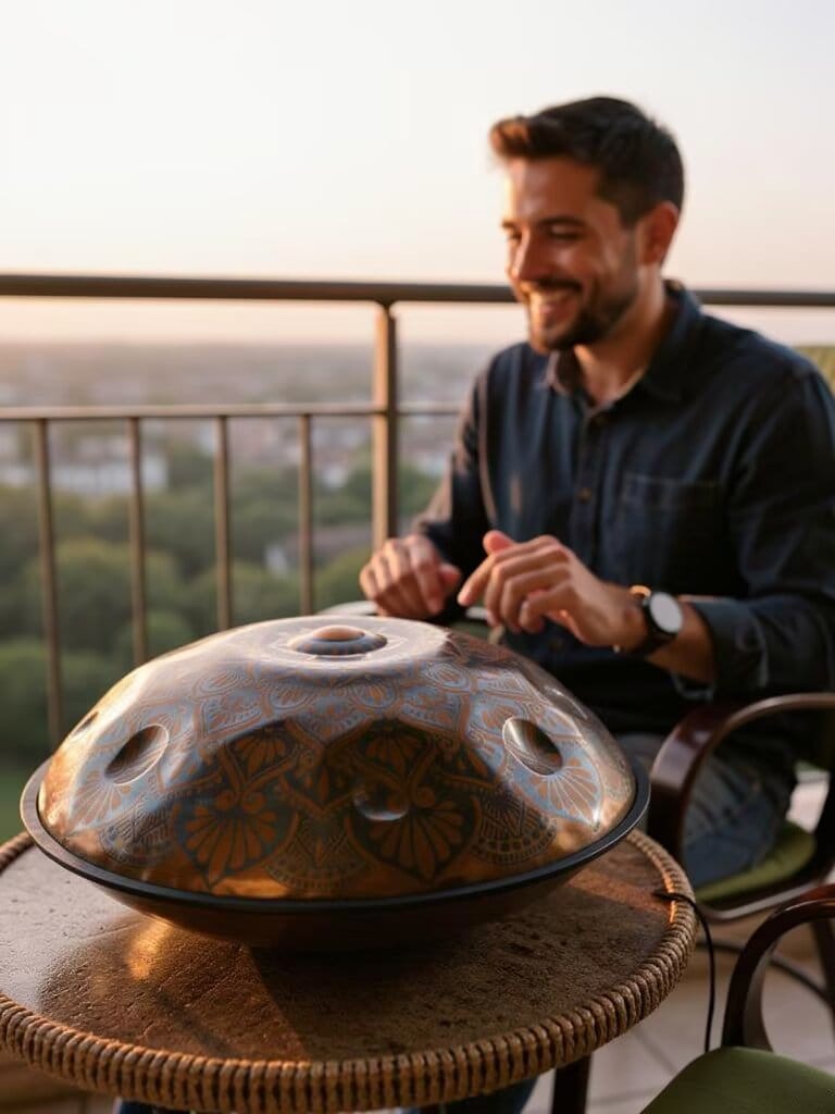 Customer photo review of Cosmos Handpan - Gerbera, 9/10/12 Notes in D Minor - Tambourine Gift Set
