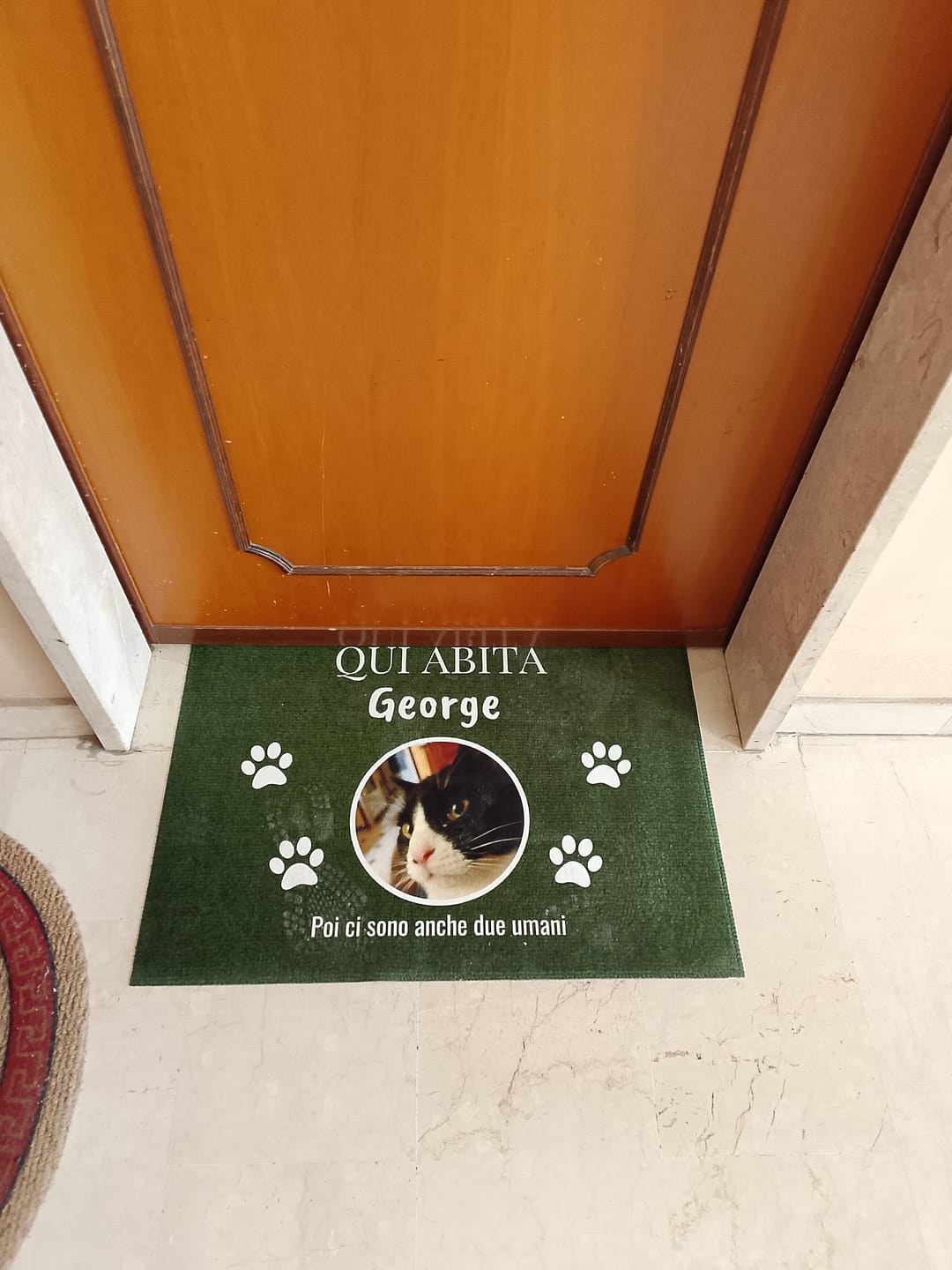 Customer photo review of Qui abita - Zerbino personalizzato