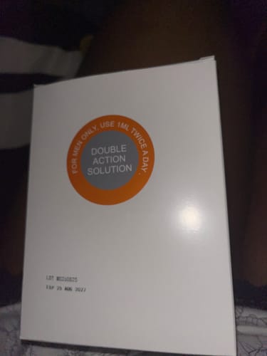 Customer photo review of Minoxidil DOUBLE ACTION Solution - MEN ONLY, 3x60ml pack