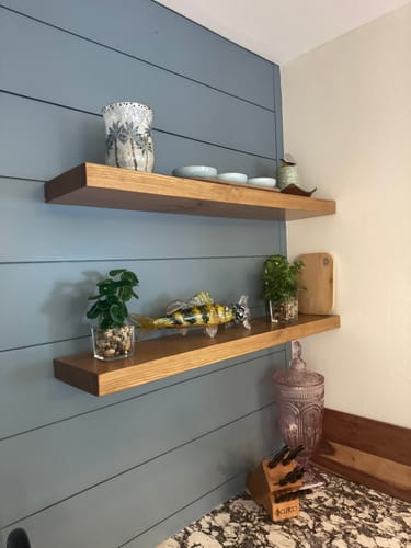 Customer photo review of Rustic Floating Shelves