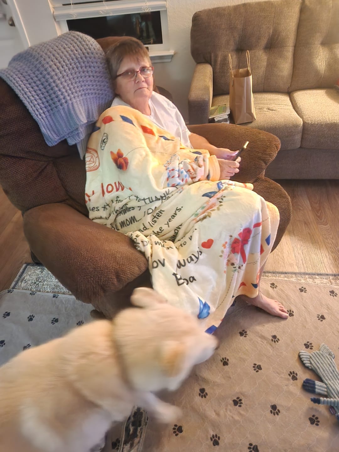 Customer photo review of Mom - Giant Post Card Blanket Gift