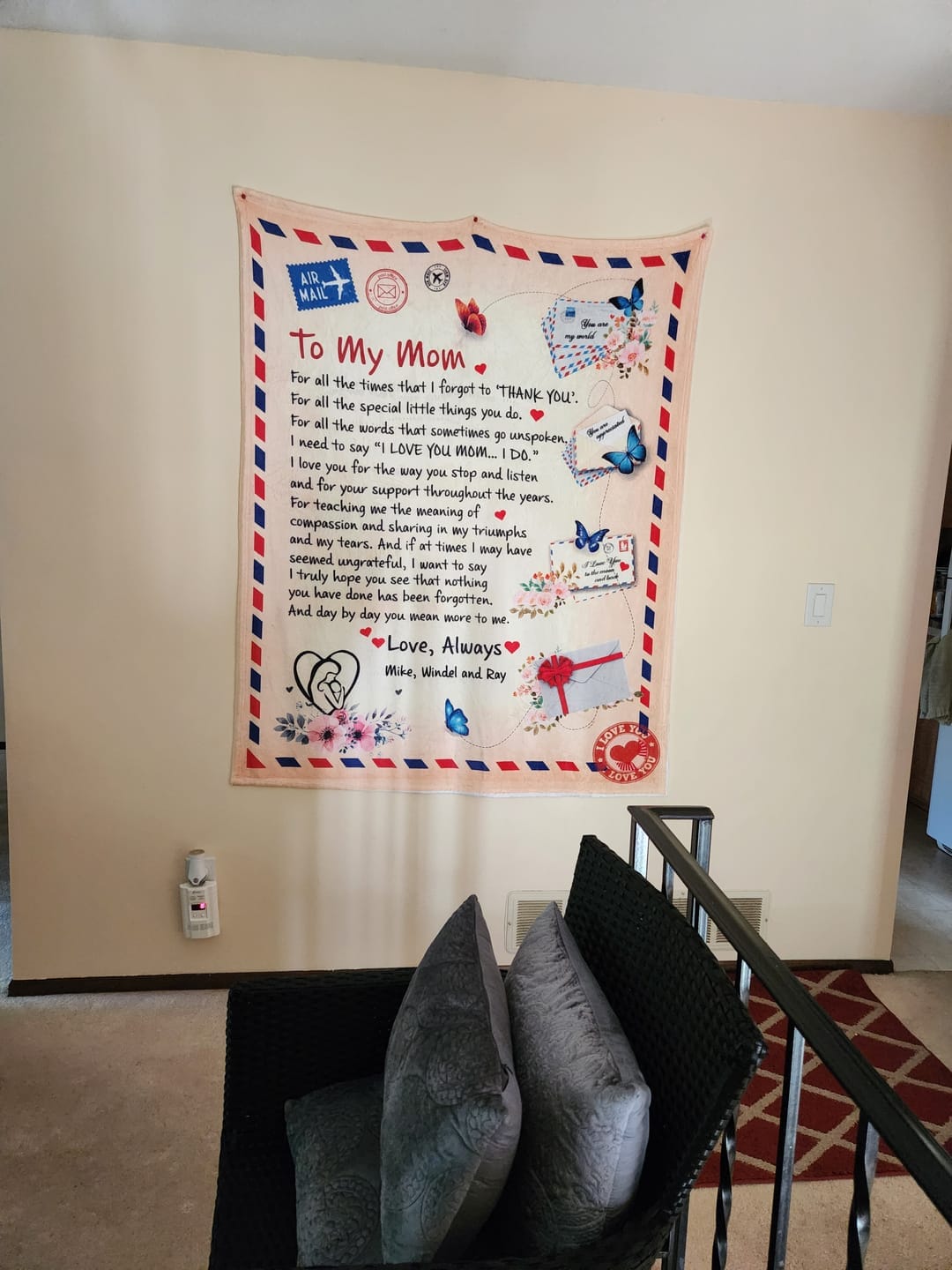 Customer photo review of Mom - Giant Post Card Blanket Gift