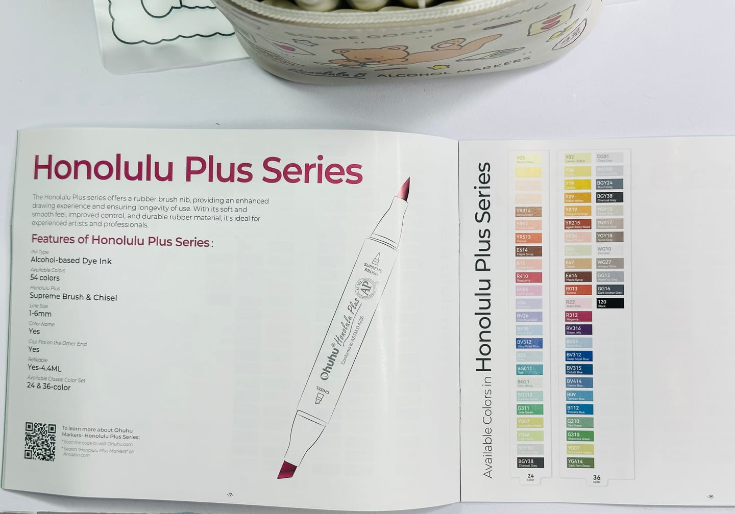 Customer photo review of Ohuhu Honolulu Plus Series Supreme Rubber Brush Tip Markers