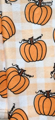 Customer photo review of Subtle F*ck Trump Pumpkin Hand Towel