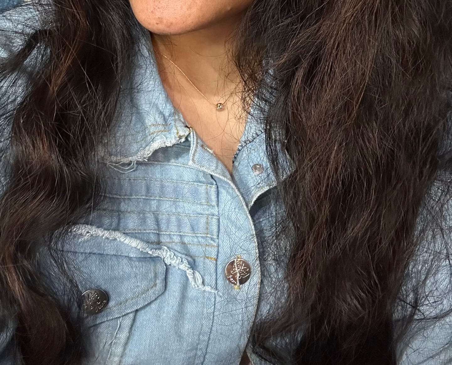 Customer photo review of Dainty Round Crystal Necklace