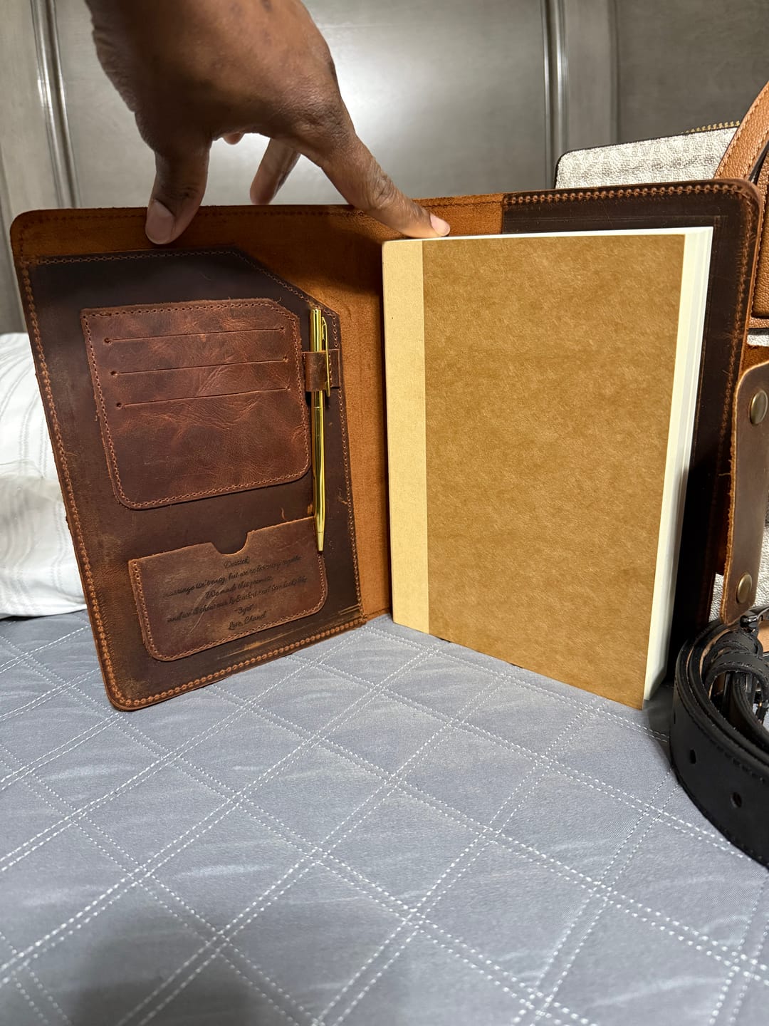 Customer photo review of Custom Leather Belt, Valentine's Day Gift for Boyfriend, Unique Gift for Husband