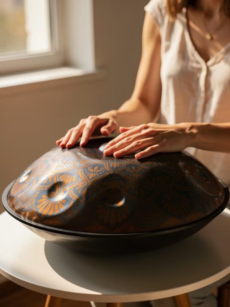 Customer photo review of Cosmos Handpan - Gerbera, 9/10/12 Notes in D Minor - Tambourine Gift Set