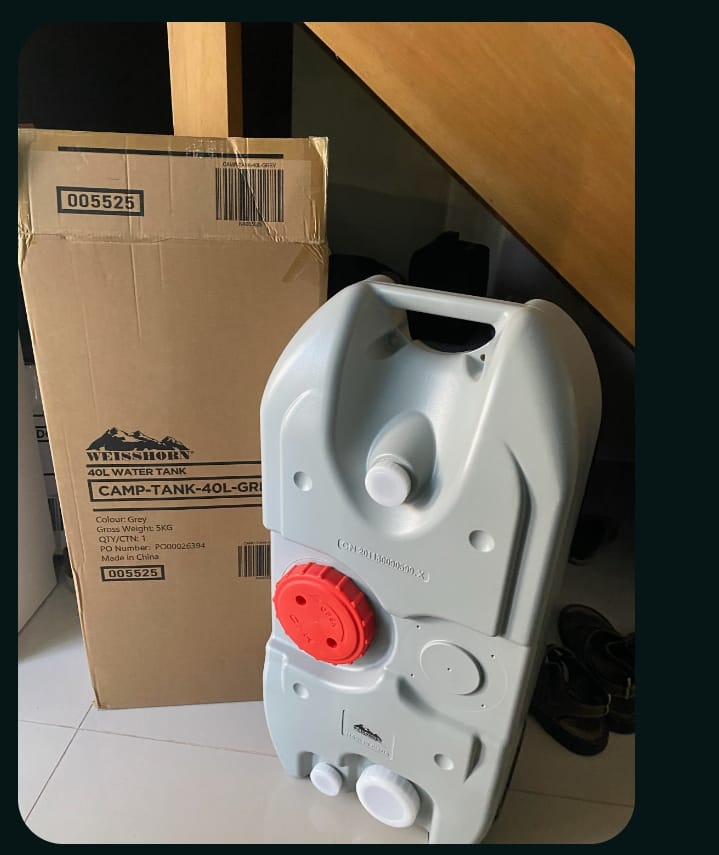 Customer photo review of Weisshorn 40L Portable Wheel Water Tank - Grey