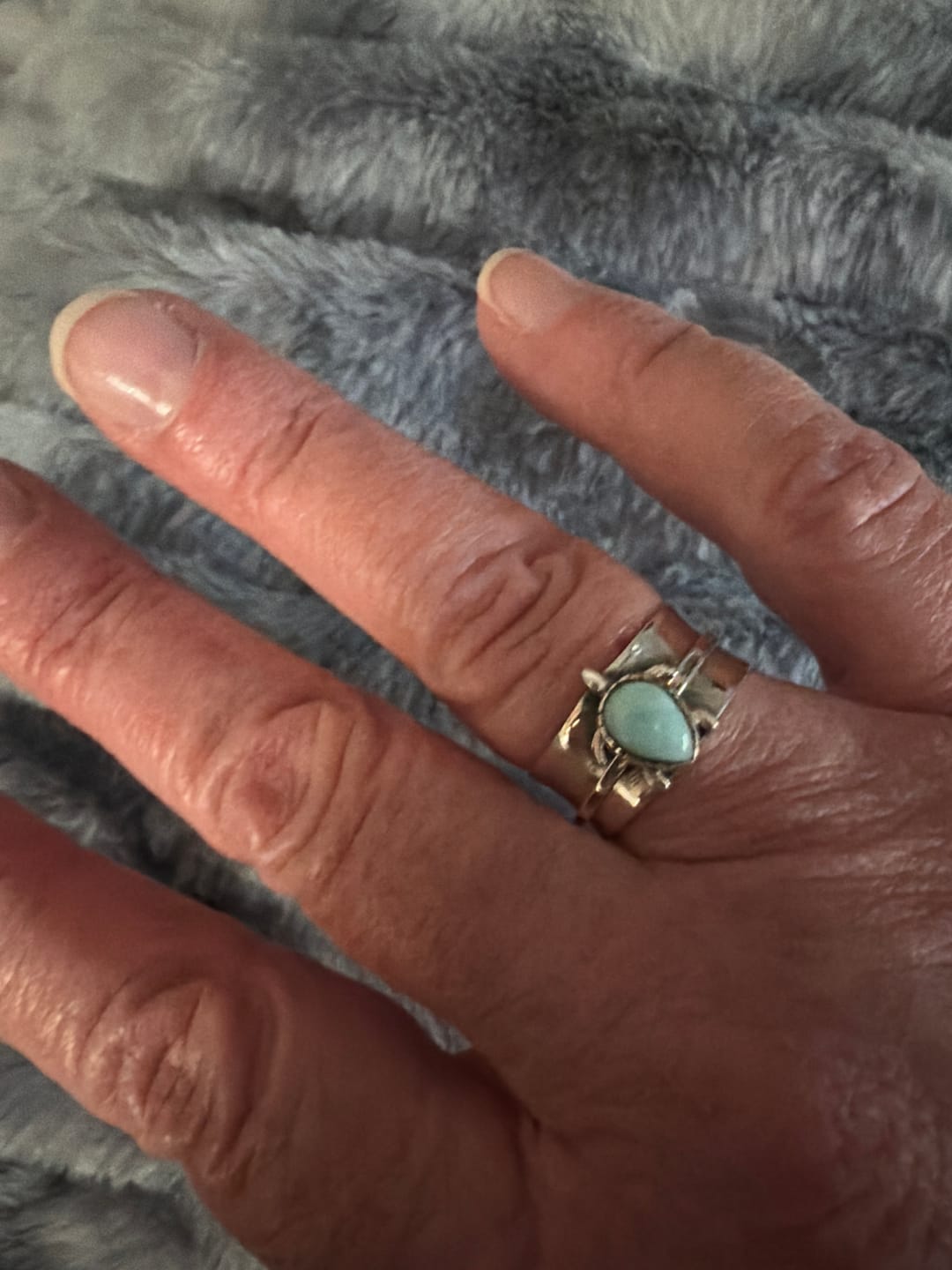Customer photo review of Turtle Larimar Fidget Ring