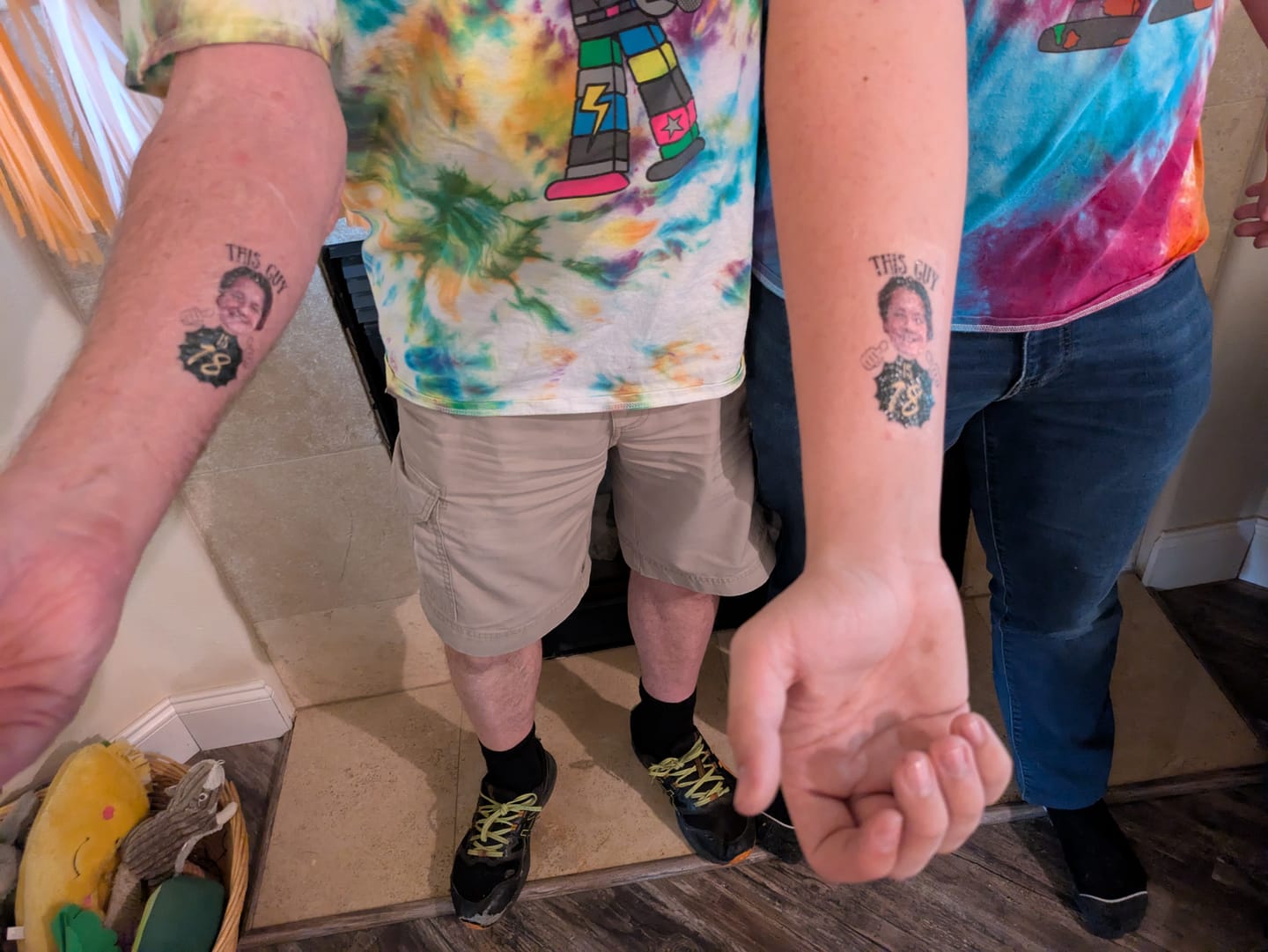 Customer photo review of This Guy's Birthday with Hands Custom Tattoo