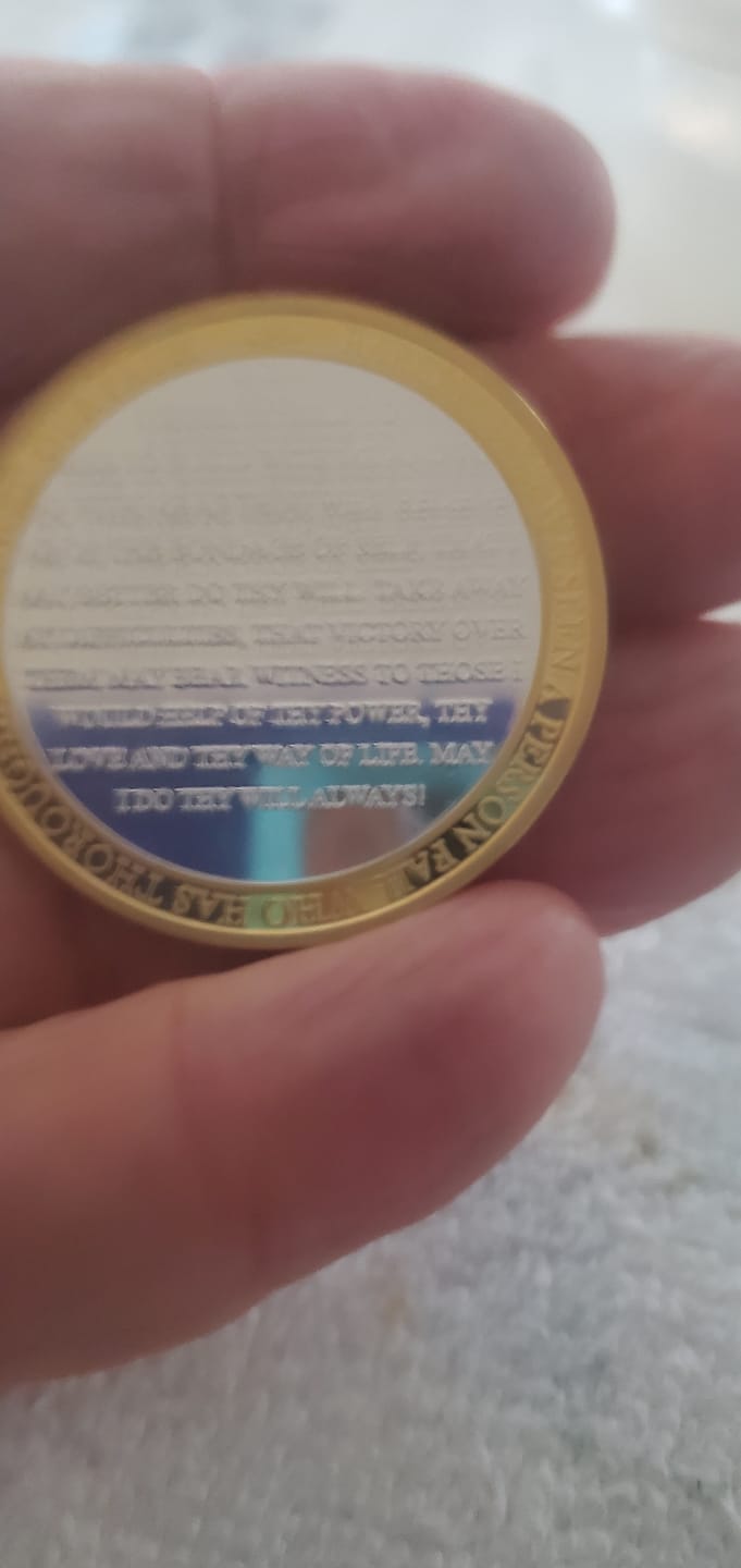 Customer photo review of 1 to 50 Year 40mm Gold & Silver AA Medallions - Bi-Plate Fancy Chips/Coins