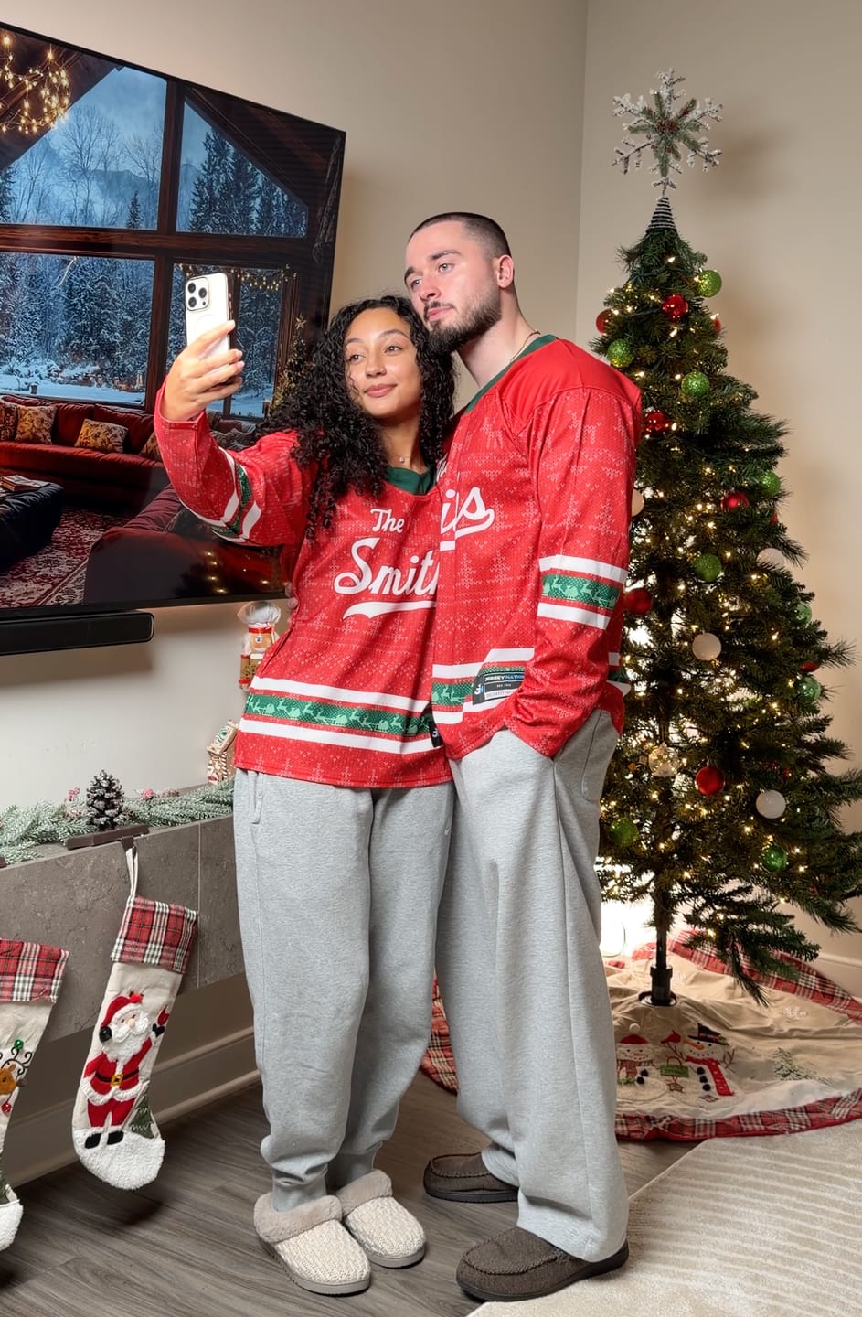 Customer photo review of Family Christmas Custom Hockey Jersey