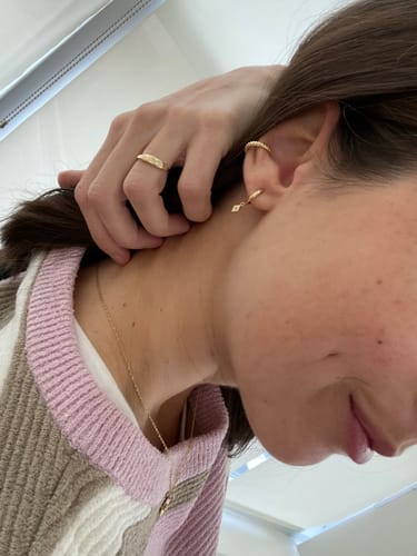 Customer photo review of 10k Treasure Hoops