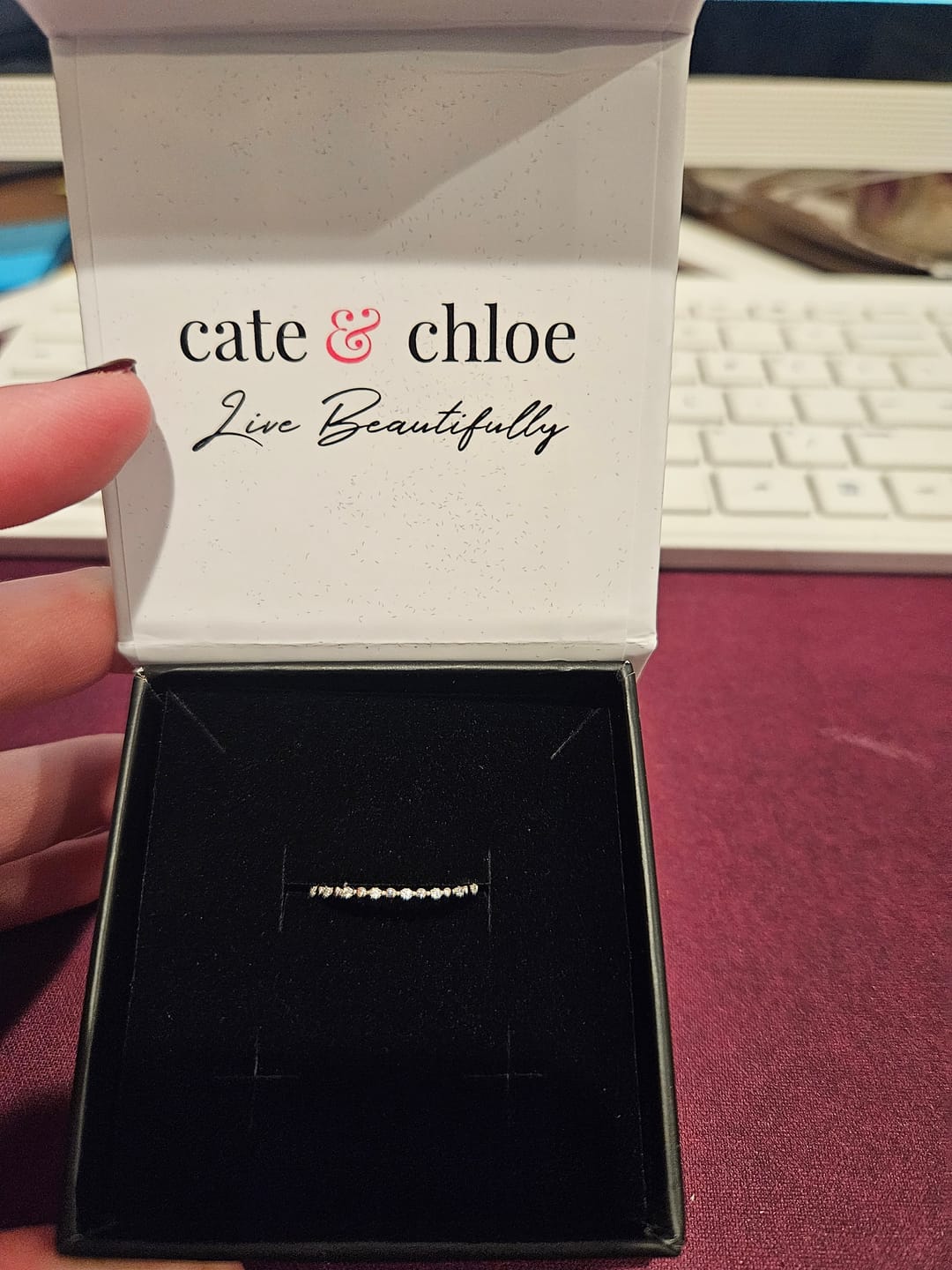 Customer photo review of Illiana 18k White Gold Plated Ring with Round Cut Swarovski Crystals