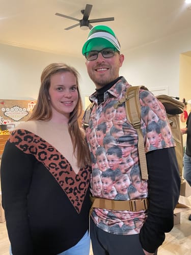 Customer photo review of Men Custom Photo All Funny Faces Golf Polo