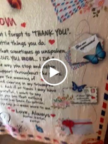 Customer photo review of Mom - Giant Post Card Blanket Gift