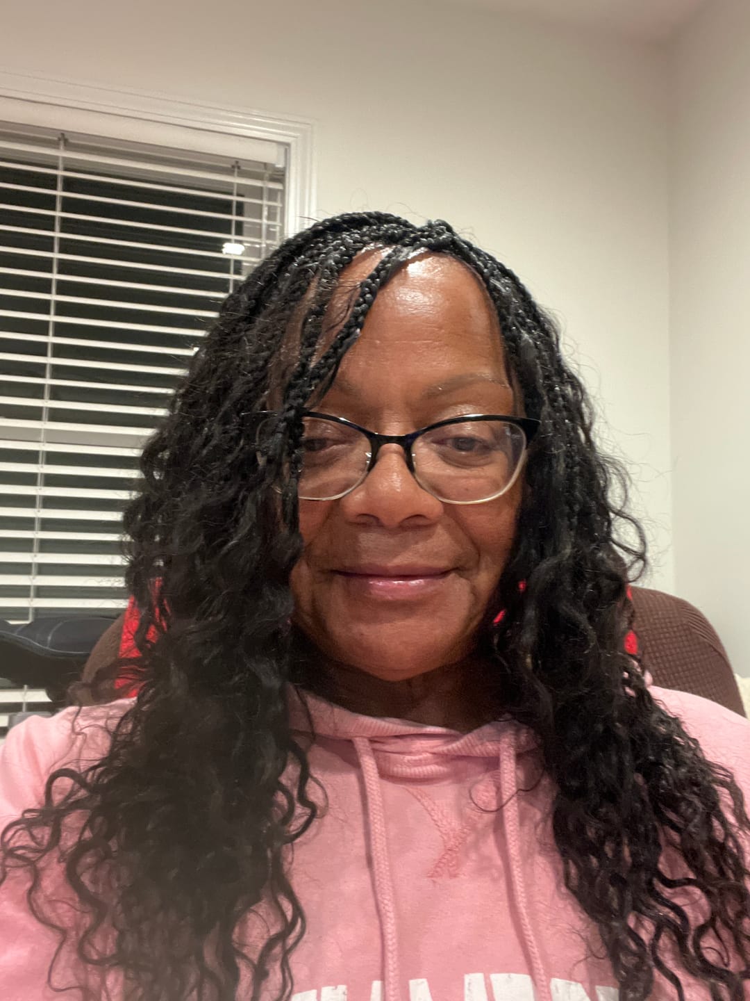 Customer photo review of Crochet Boho Box Braids with Human Hair Curls