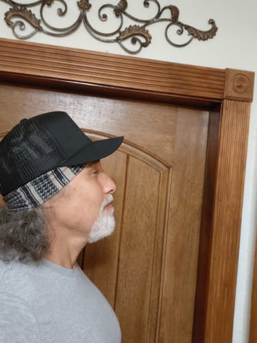 Customer photo review of FREE Murdered Out Infowars Trucker Hat