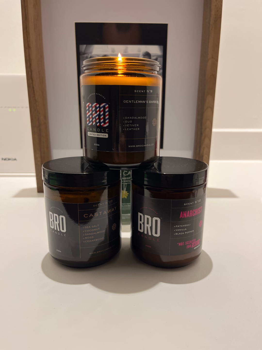 Customer photo review of The Gentleman's Barber Candle