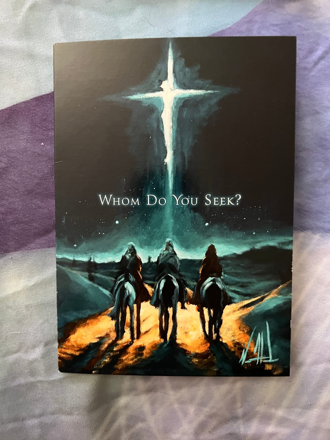 Customer photo review of 'Whom Do You Seek?' Christmas Greeting Card
