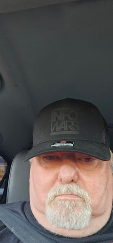 Customer photo review of FREE Murdered Out Infowars Trucker Hat