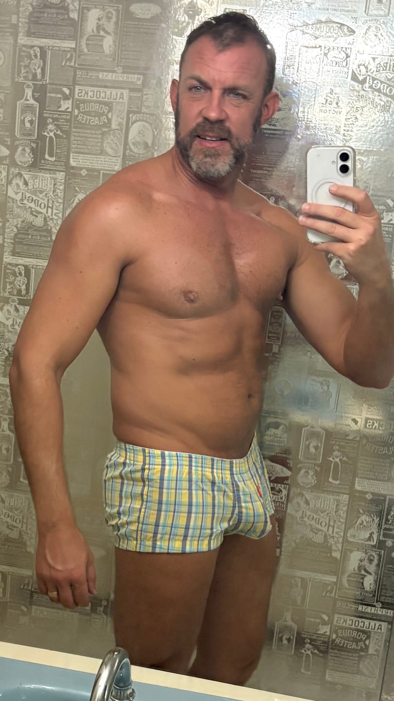 Customer photo review of 3 Pack Men’s Plaid Cotton Trunks with Button Fly