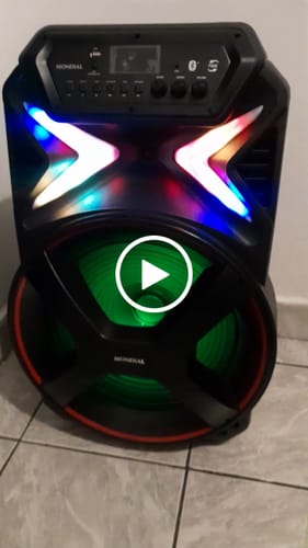 Customer video review of Caixa De Som Amplificada Mondial Connect Lights Plus Cm-700