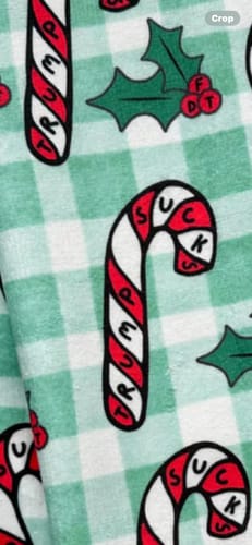 Customer photo review of Subtle Trump Sucks Candy Canes Hand Towel