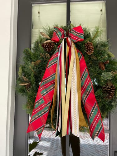 Customer photo review of Christmas Tradition Wreath Ribbon