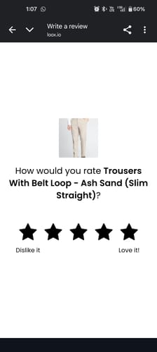 Customer photo review of Trousers With Belt Loop - Ash Sand (Slim Straight)
