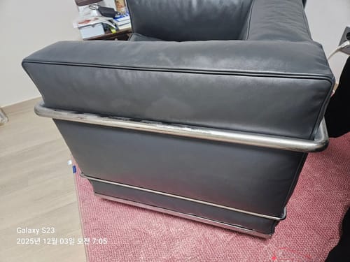 Customer photo showing LC2 frame and leather upholstery