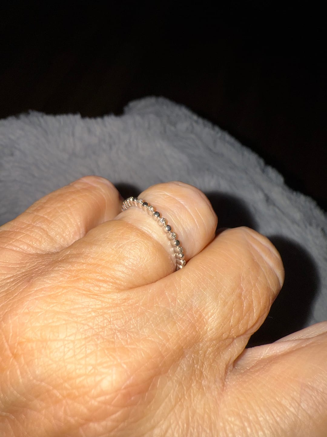 Customer photo review of Illiana 18k White Gold Plated Ring with Round Cut Swarovski Crystals