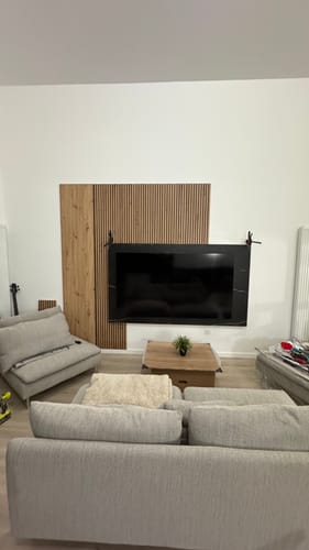 Customer photo review of Panneau PVC Effet Marbre Noir Mat - 260x120 CM