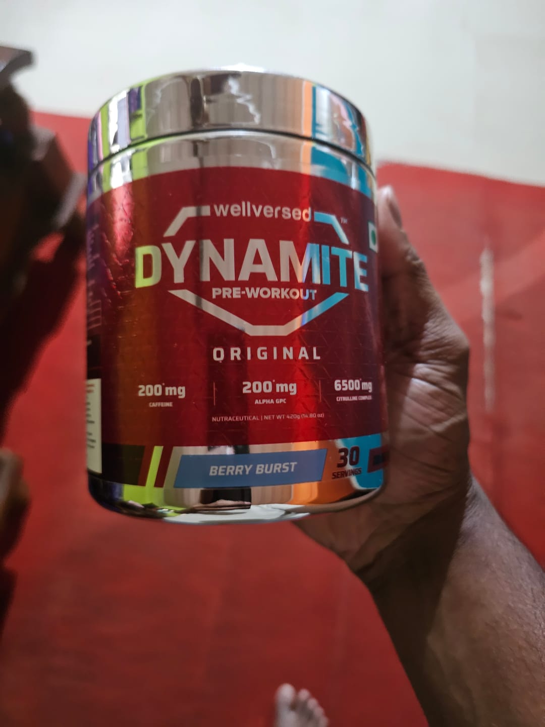 Customer photo review of Dynamite Pre-Workout (420g, 30 Servings) | Berry Burst