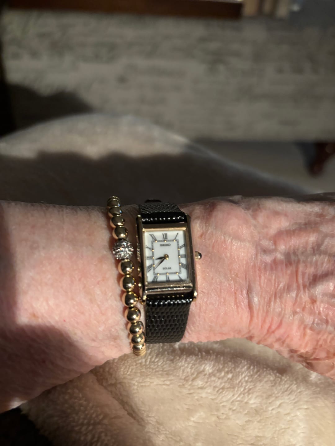 Customer photo review of 14k Gold Filled & Sterling Silver Pave Ball Bracelet