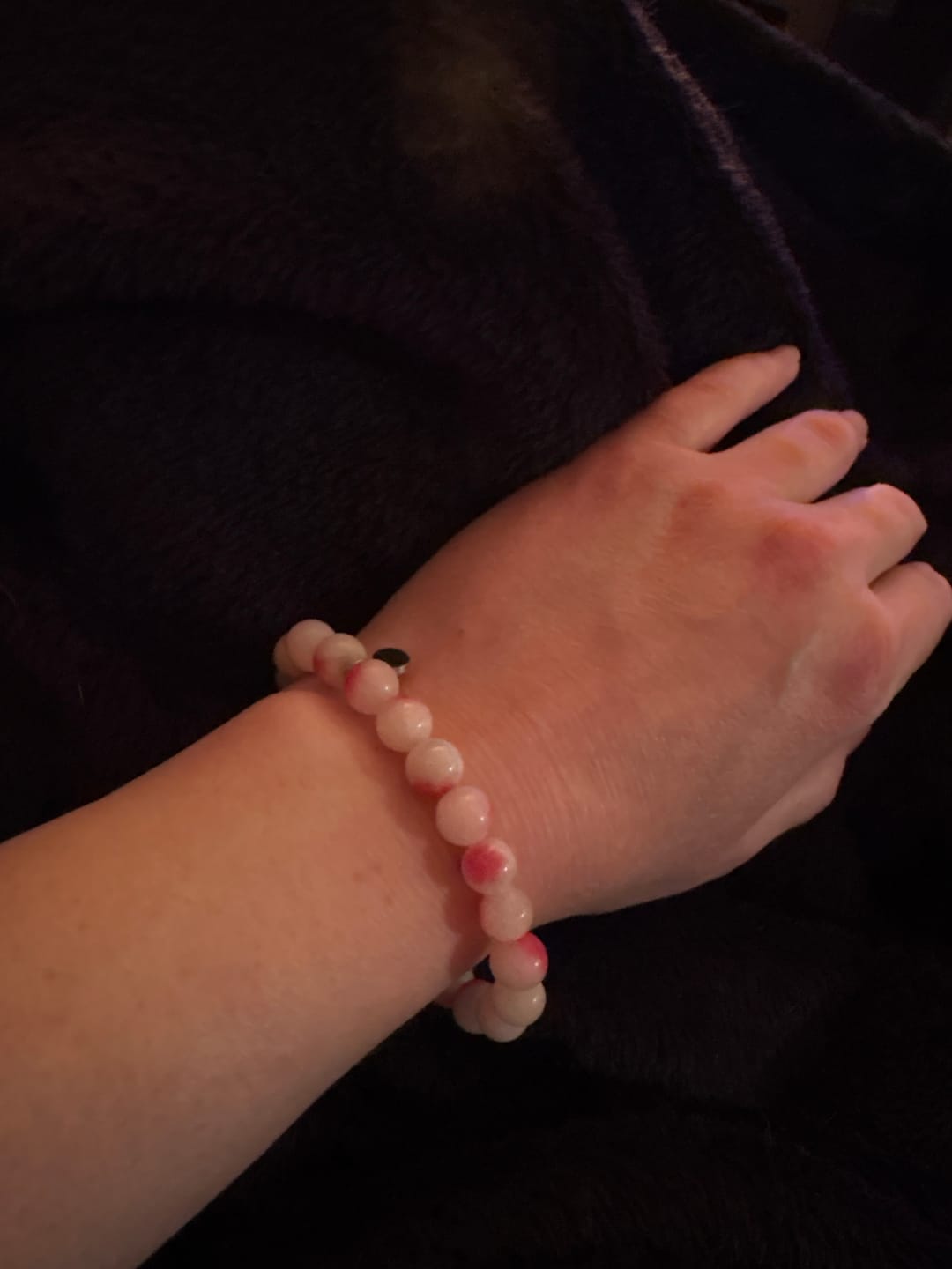 Customer photo review of Peach Jade Bracelet