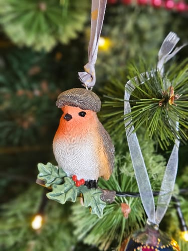 Customer photo review of Aynsley Flat Cap Robin Hanging Ornament
