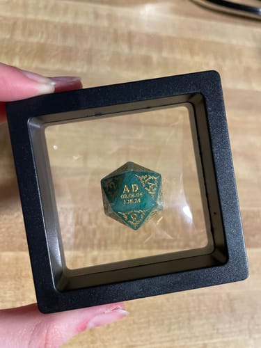 Sidney S. review of Custom Anniversary D20 Dice – Personalized D&D Gift image 1 out of 1